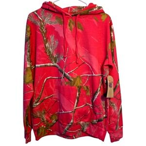 Realtree AP Pink Camouflage Hoodie Long Sleeve Sweatshirt Women L‎